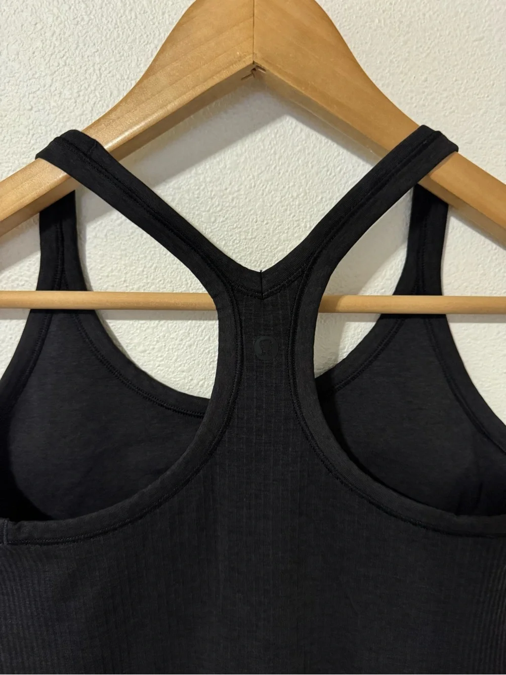 Lululemon Ebb To Street Tank Heathered Black Ribbed Shelf Bra Workout Gym-6
